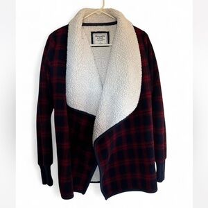 Abercrombie & Fitch Women's Plaid Sherpa Cardigan